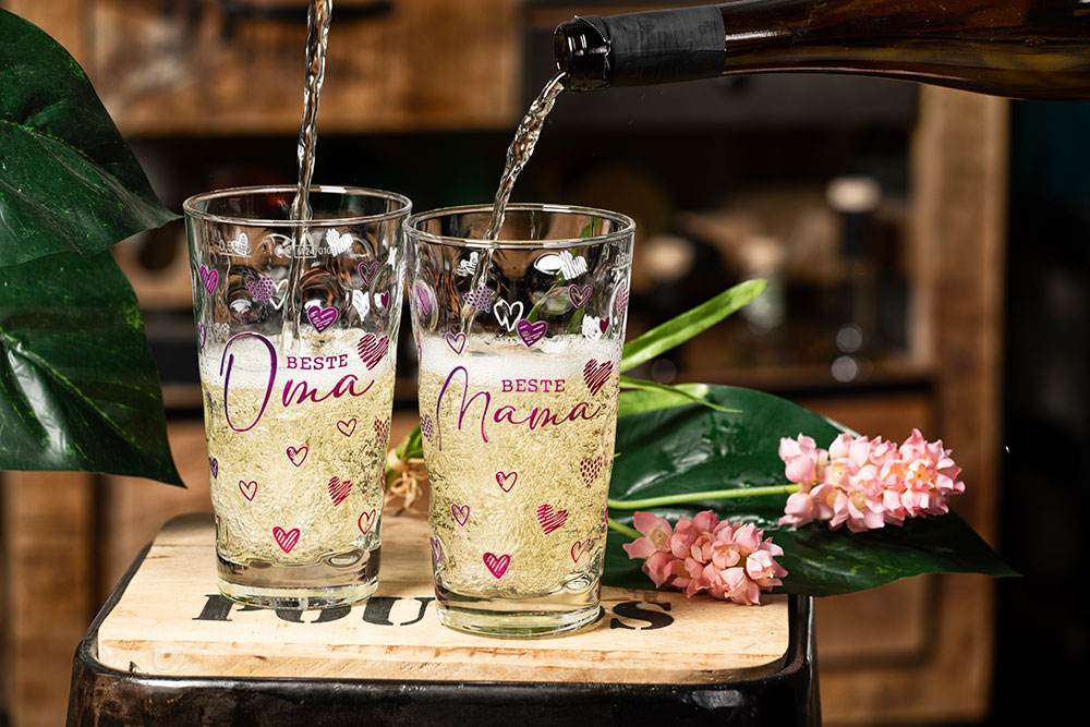 Dubbeglas Beste Oma, Bestee Mama