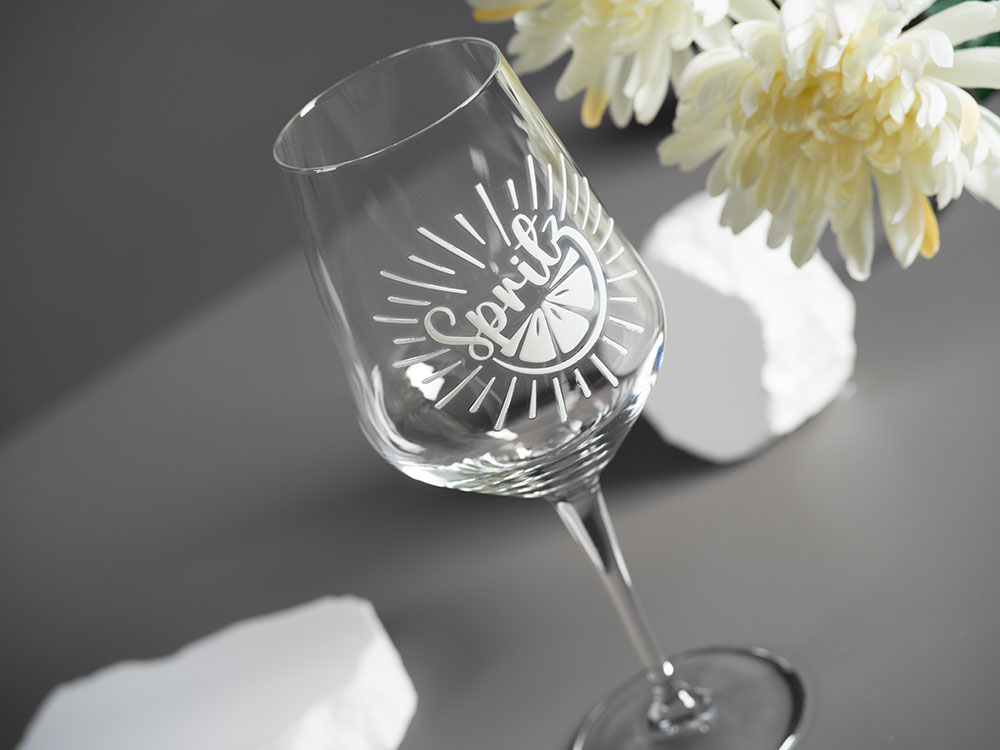 Weinglas Electra mit Spritz Dekor