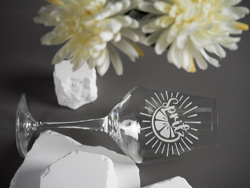 Weinglas Electra mit Spritz Dekor